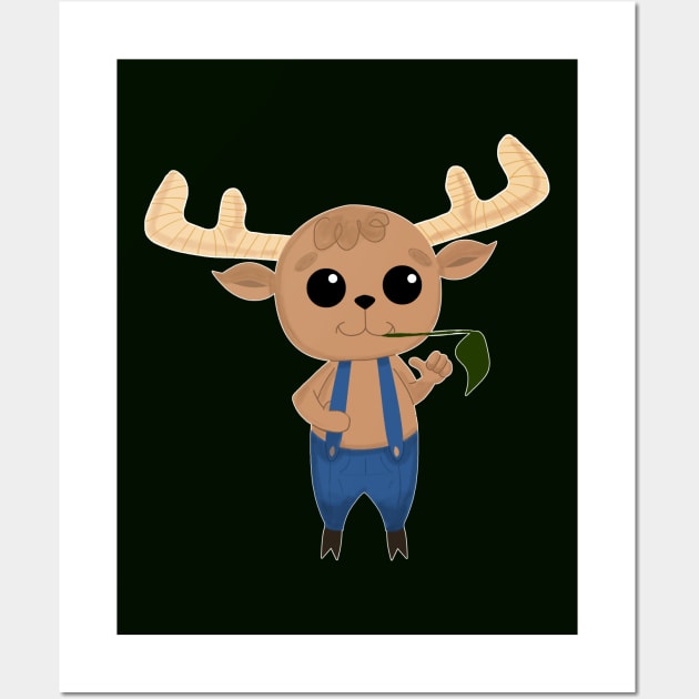 MOOSY THE CUTE LITTLE MOOSE Wall Art by droidmonkey